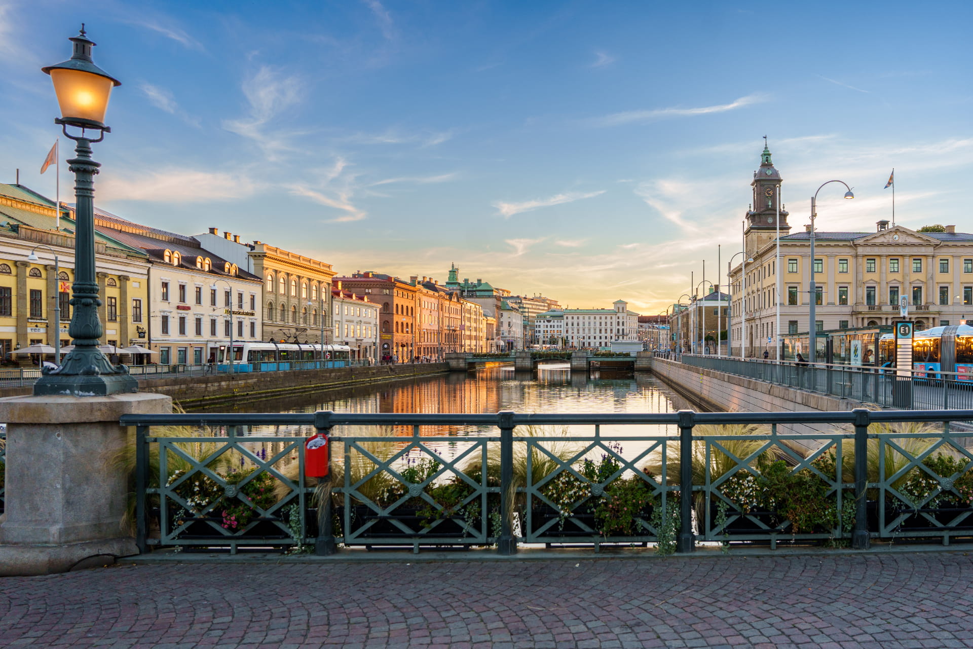 Vue du pont sur Göteborg sur le canal